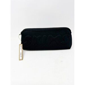 Skims Neoprene Large Zipper‎ Pouch Water Resistant Makeup Bag Clutch Black
